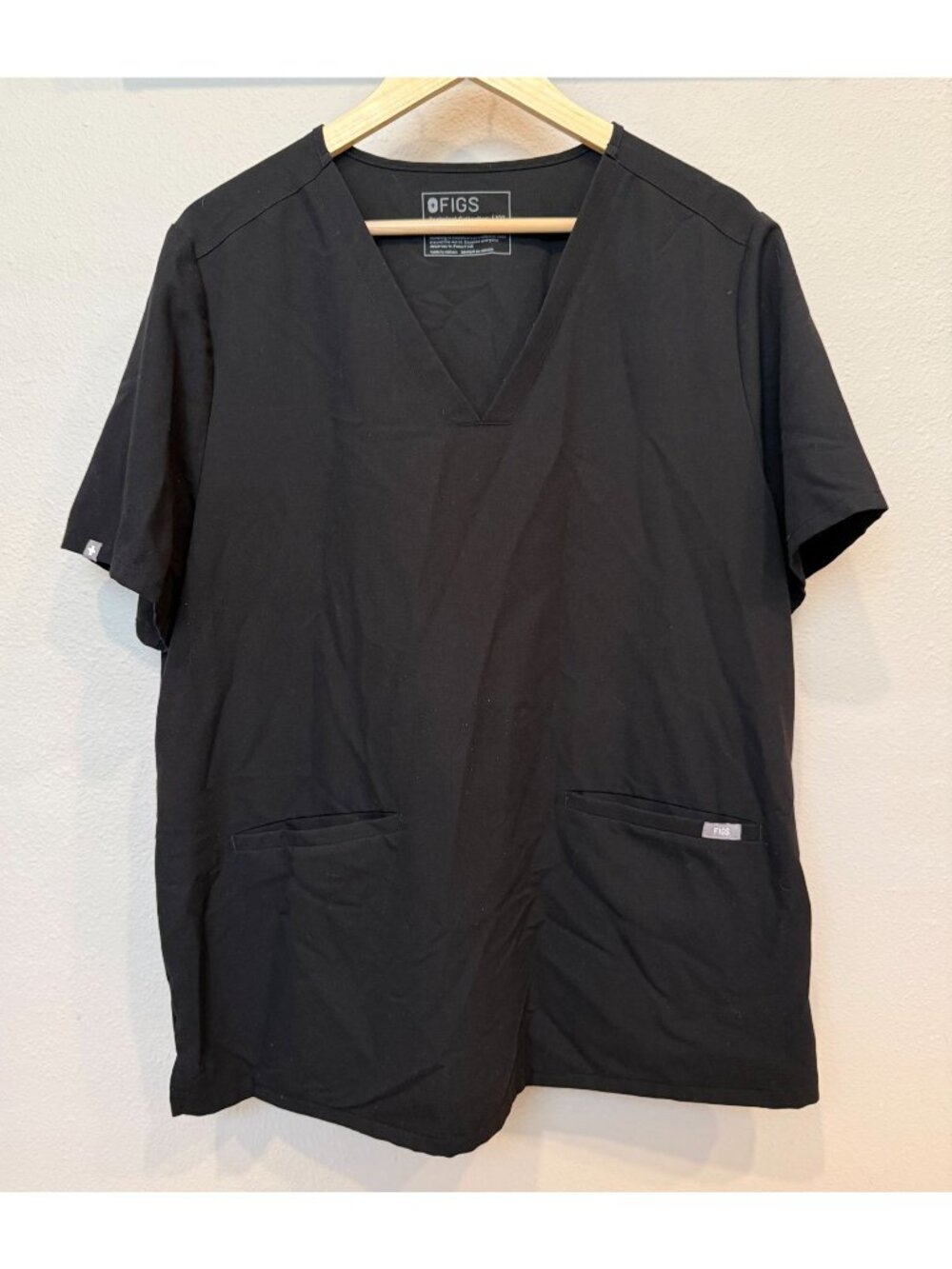 Figs Women's Technical Casma Scrub Top XXL Black Short Sleeve Workwear Nursing